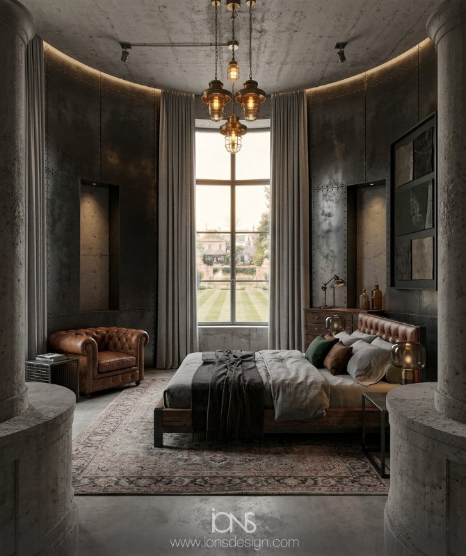 3 Industrial Design Bedroom Ideas Dubai, UAE | IONS Design